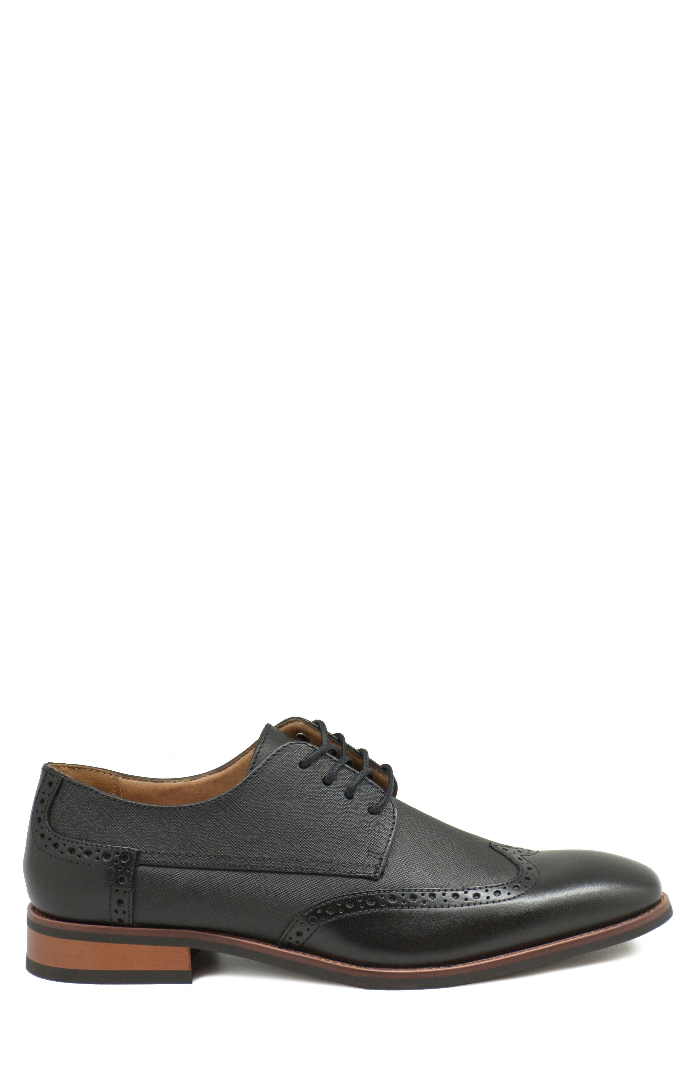 La Milano Beatle Wingtip Derby, Alternate, color, Black