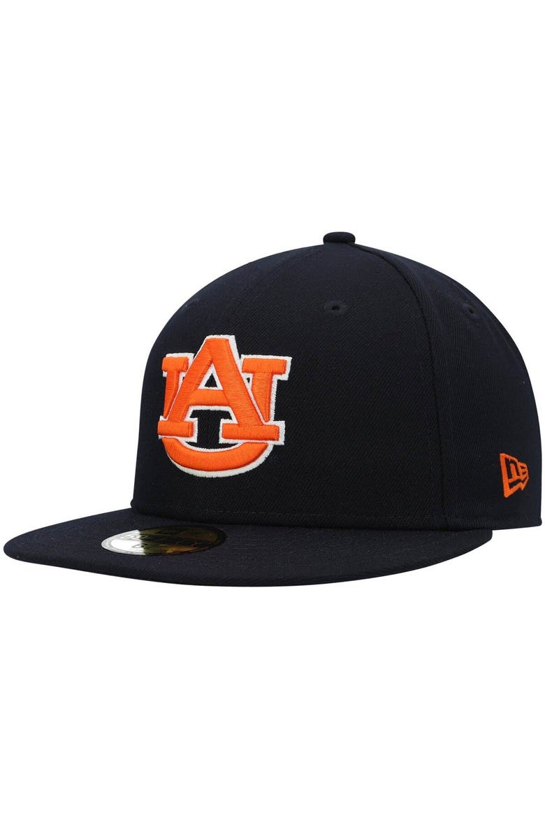 Men's New Era Navy Auburn Tigers Logo Basic 59FIFTY Fitted Hat, Main, color, Navy