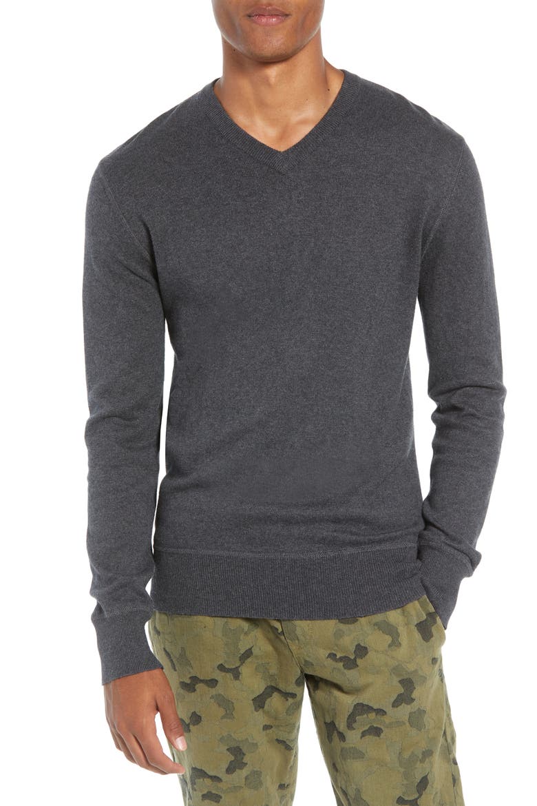 Tournament Regular Fit V-Neck Sweater, Main, color, HEATHER CHARCOAL