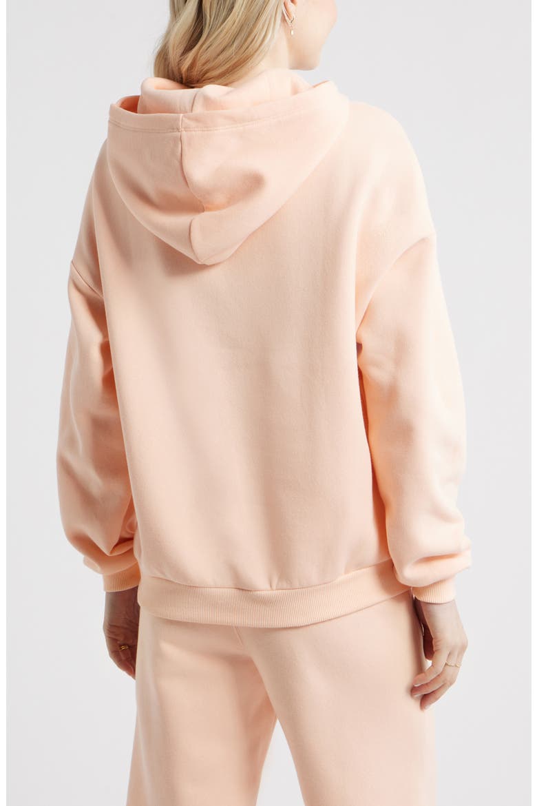 Relaxed Fleece Hoodie, Alternate, color, CORAL MORNING