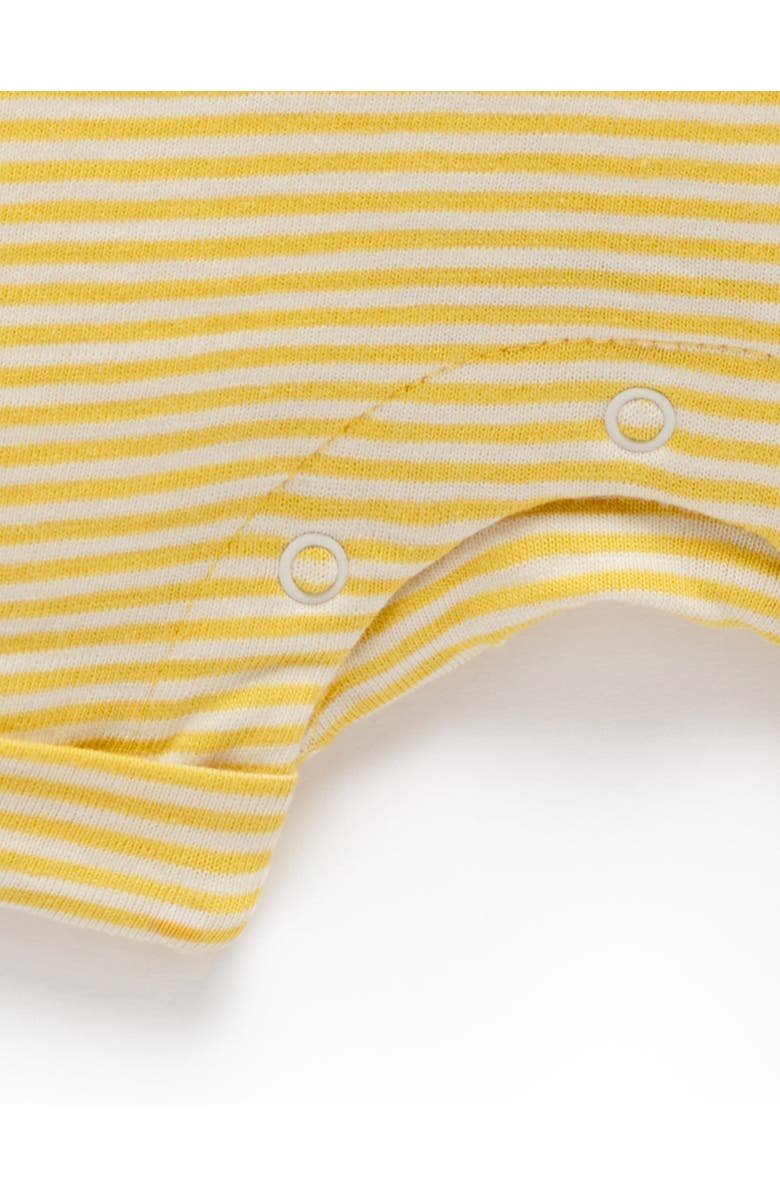 Purebaby Striped Short Romper, Alternate, color, Pineapple Mini Stripe