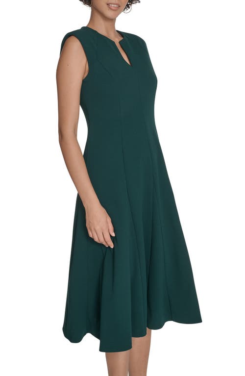Calvin Klein Sleeveless A-line Midi Dress In Green