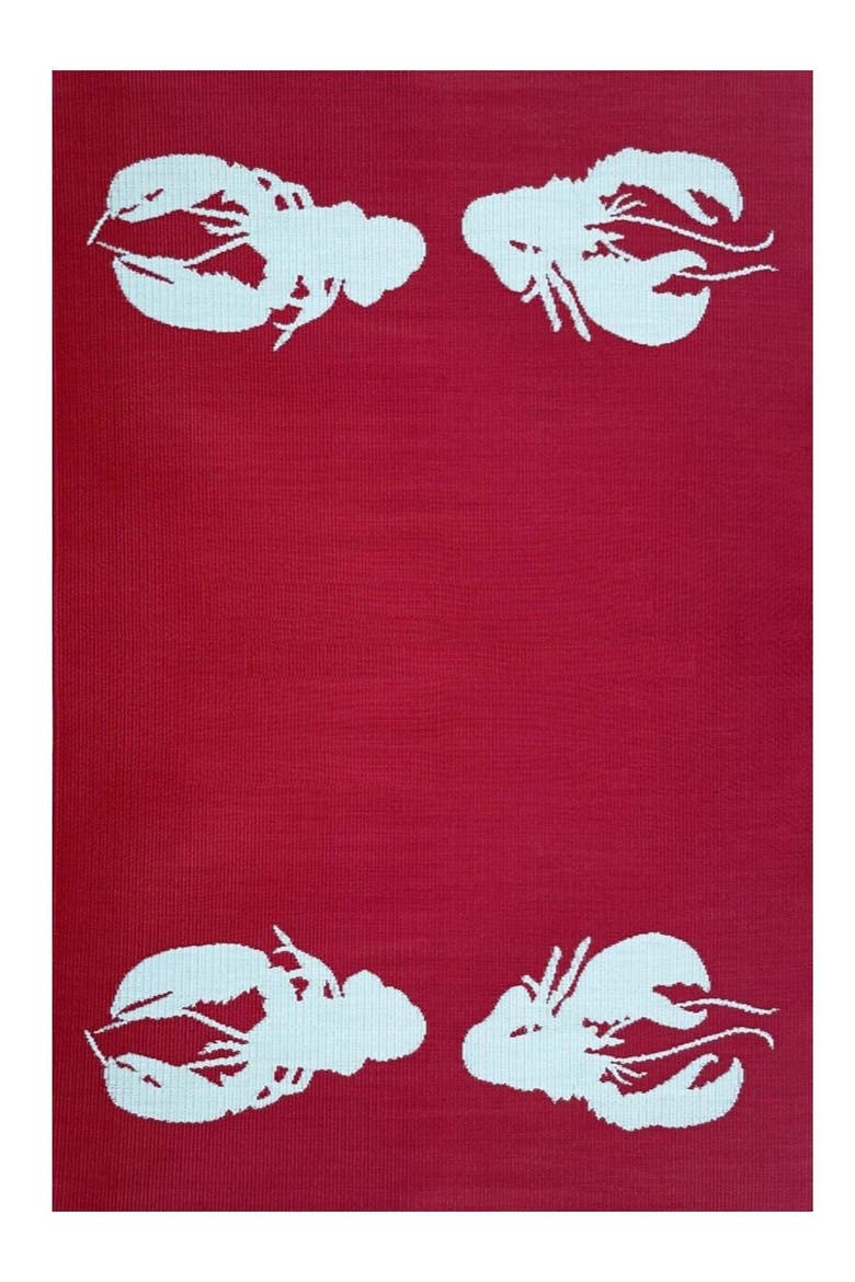 Four Lobster Red & Aqua, Main, color, red and aqua