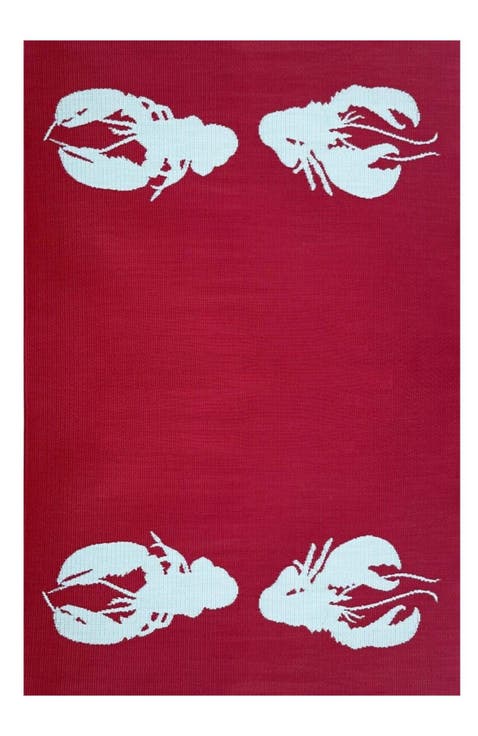 Four Lobster Red & Aqua