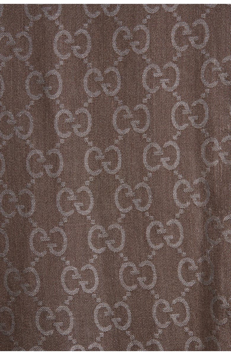 Gucci GG Monogrammed Wool & Silk Blend Scarf, Alternate, color, Graphite Dark Brown