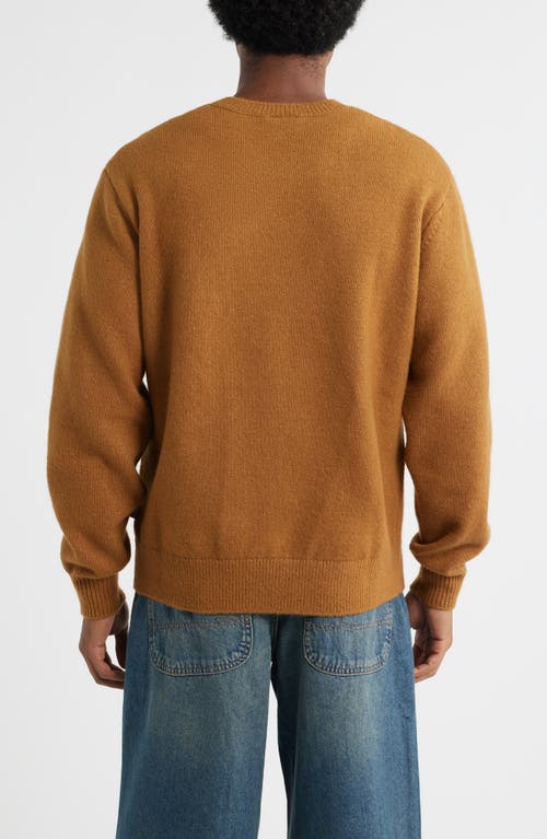 Dickies Ruston Intarsia Logo Crewneck Sweater In Brown