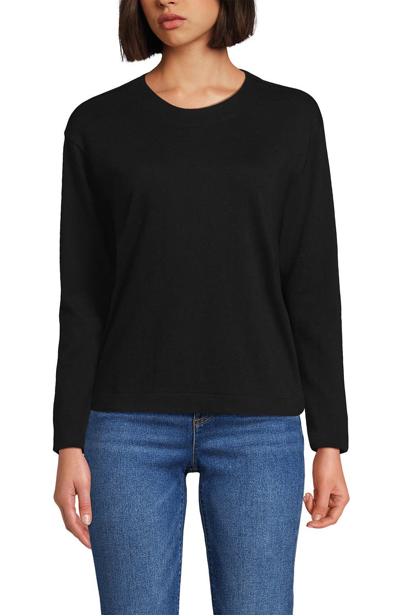 Lands
 End Long Sleeve Mariner Jersey Crewneck Tee, Main, color, 