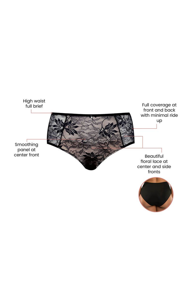 Parfait Luxlacy High Waist Brief, Alternate, color, Black