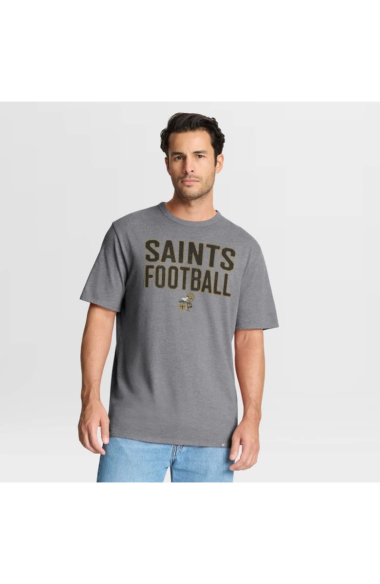 FANATICS Men's Fanatics Heather Gray New Orleans Saints First Down Tribute Tri-Blend T-Shirt, Main, color, Heather Gray