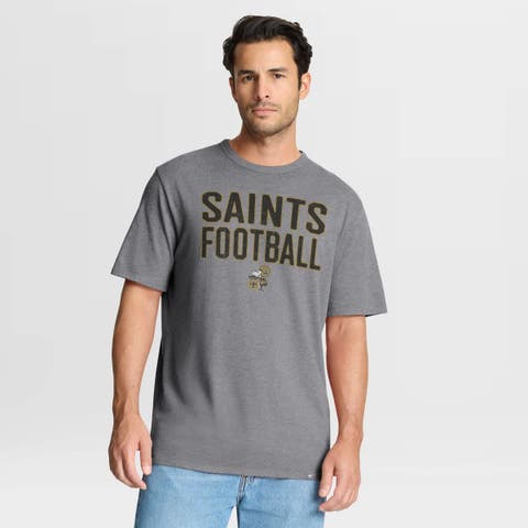 Men's Fanatics Heather Gray New Orleans Saints First Down Tribute Tri-Blend T-Shirt