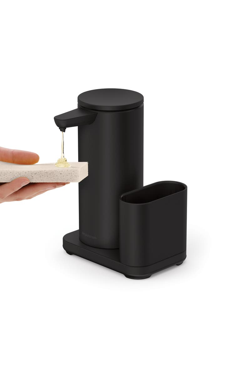 14 oz. liquid sensor pump with caddy, Alternate, color, Matte Black