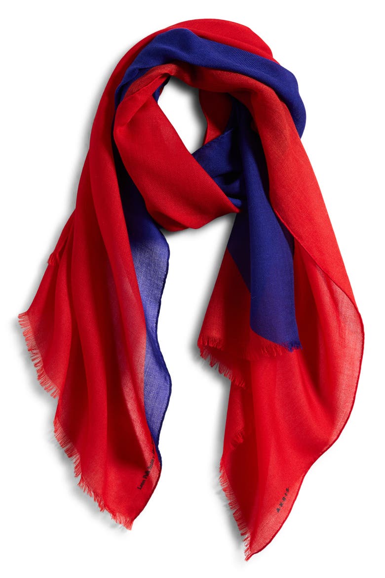 High Plains Cashmere Fringe Scarf, Alternate, color, VERMILLION-LAPIS BLUE