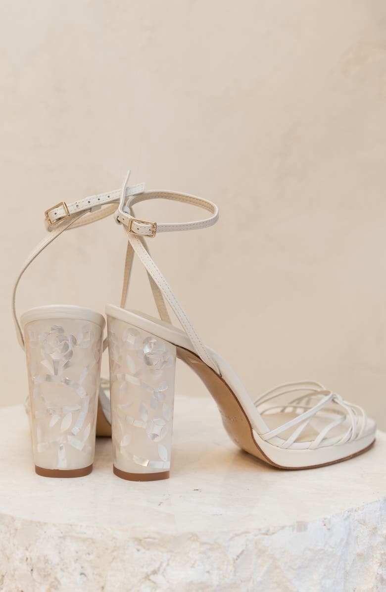 Freya Rose Rosalina Ankle Strap Pearl Platform Heel Sandal, Alternate, color, Ivory