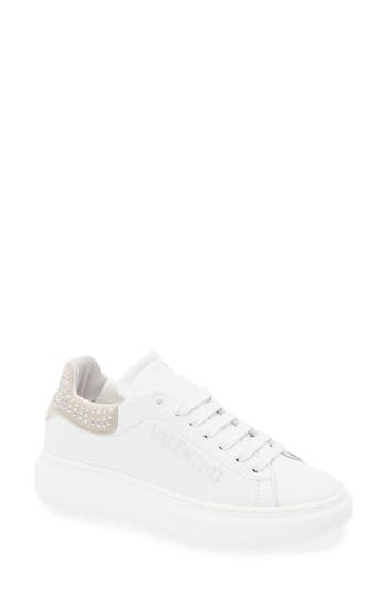 Valentino By Mario Valentino Fresia Sparkling Sneaker In White