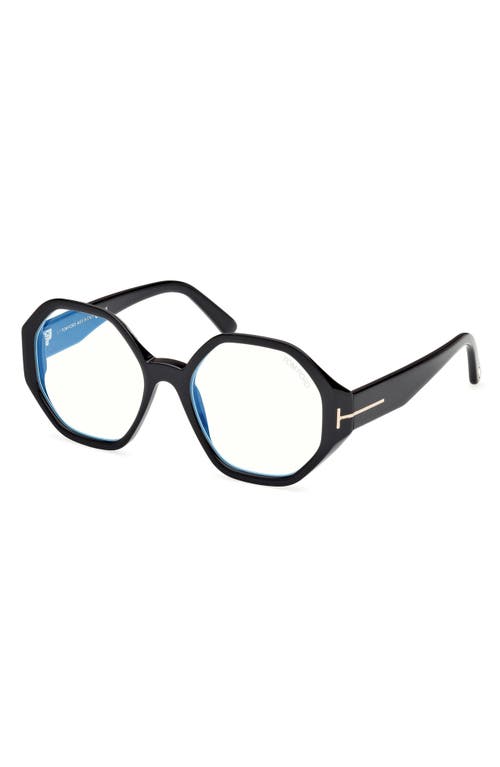 Tom Ford 53mm Geometric Optical Glasses In Black