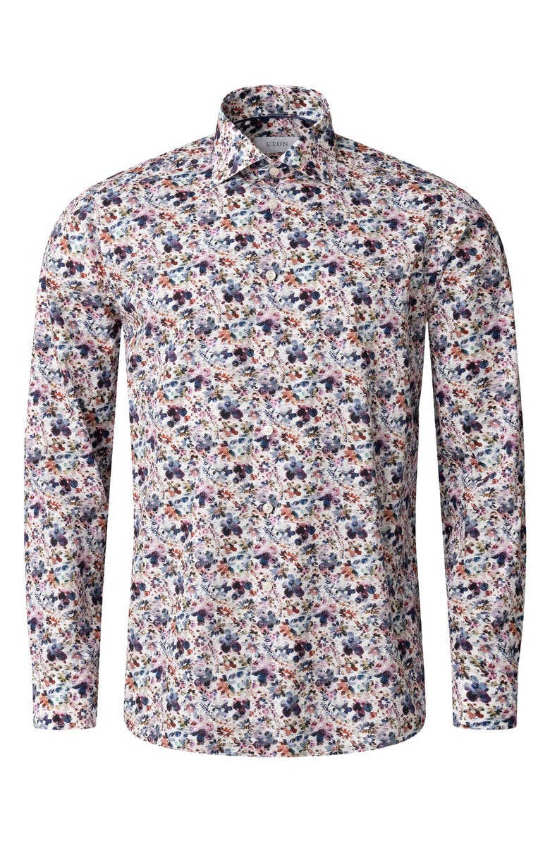Eton Contemporary Fit Floral Dress Shirt, Alternate, color,