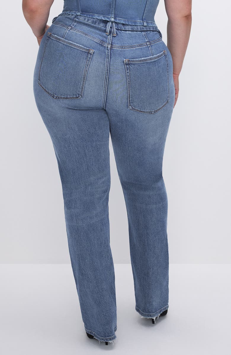 Good American Good Icon High Waist Straight Leg Jeans, Alternate, color, 