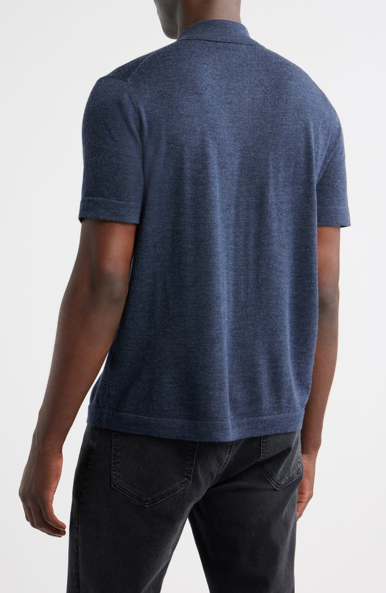 Nordstrom Short Sleeve Button Front Cardigan, Alternate, color, Navy Still Heather