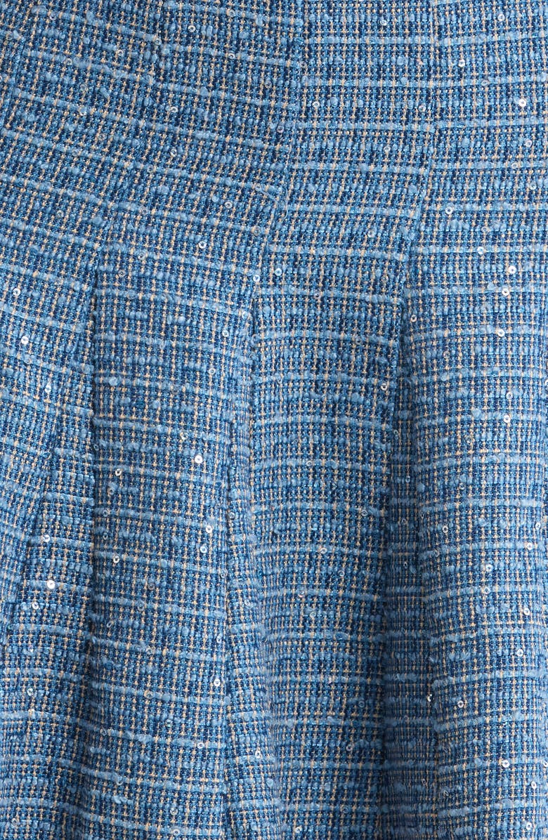 SUGARLIPS Jenavy Tweed Flare Miniskirt, Alternate, color, Blue