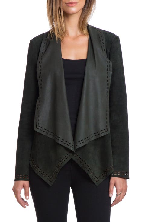 Laser Cut Goatskin Suede Jacket