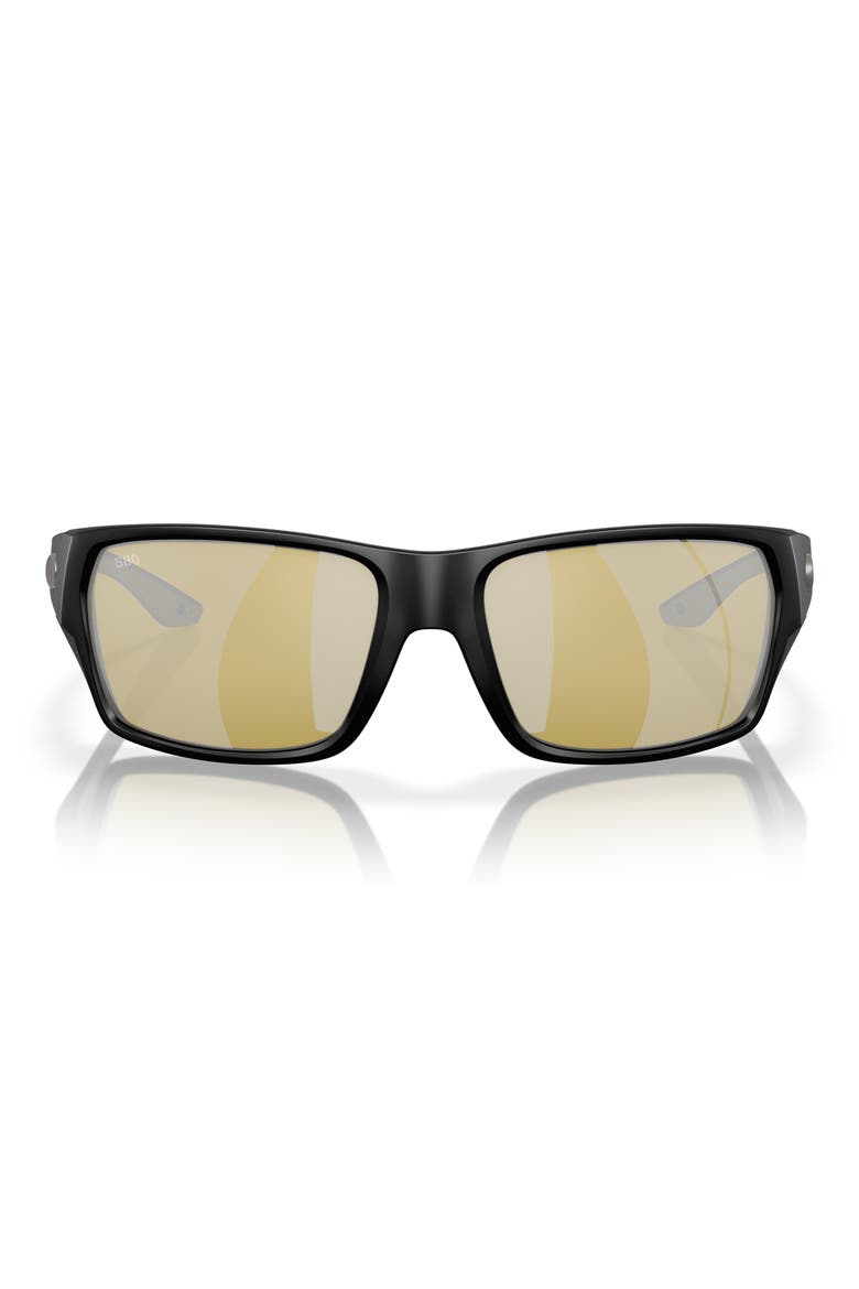 Tailfin 60mm Polarized Sunglasses, Main, color, BLACK/ DARK SILVER