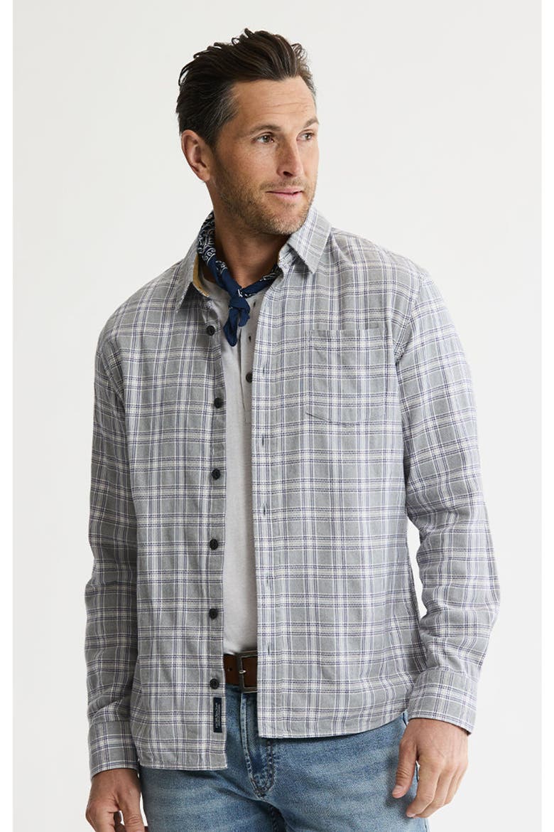 Manor Stretch Flannel Button-Down Shirt, Main, color, Light Grey