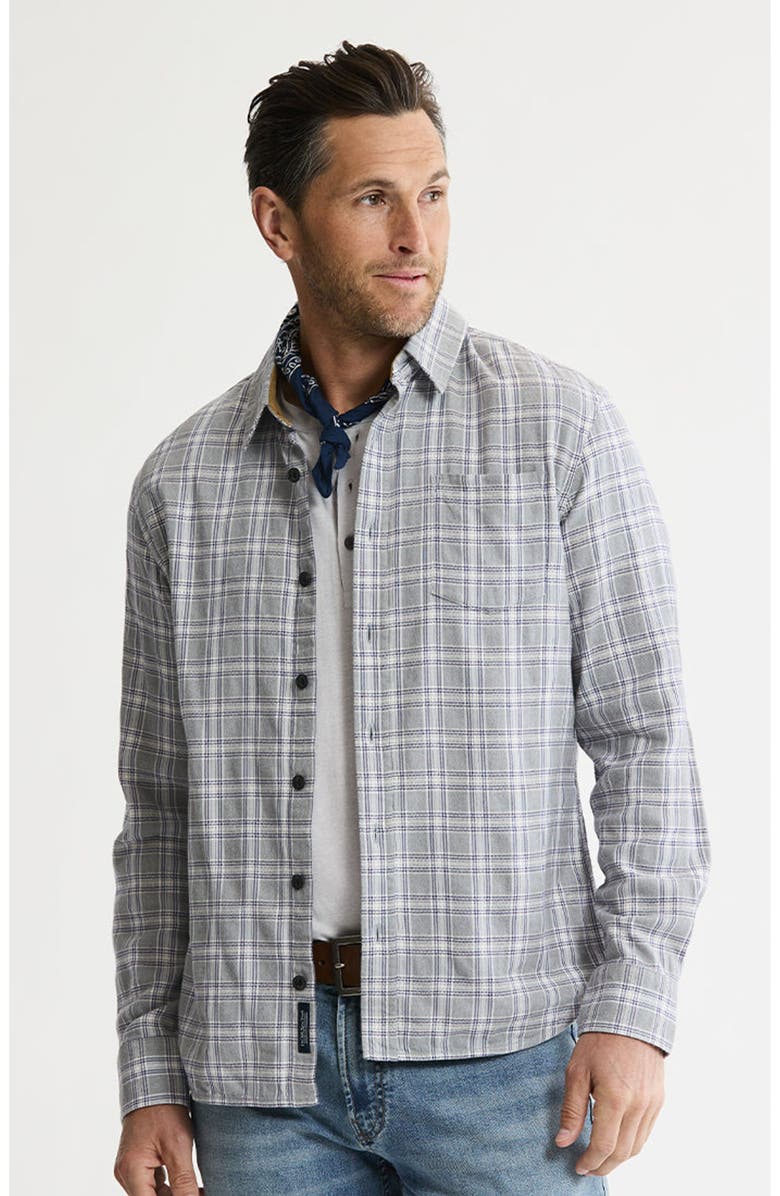 JACHS Manor Stretch Flannel Button-Down Shirt, Main, color, Light Grey