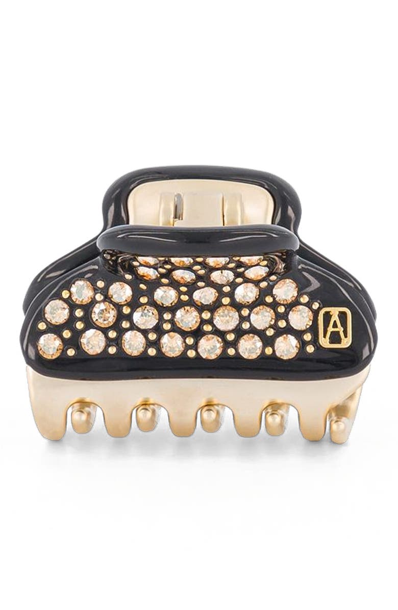 Alexandre de Paris Vendome Small Crystal Hair Claw Clip, Main, color, Black