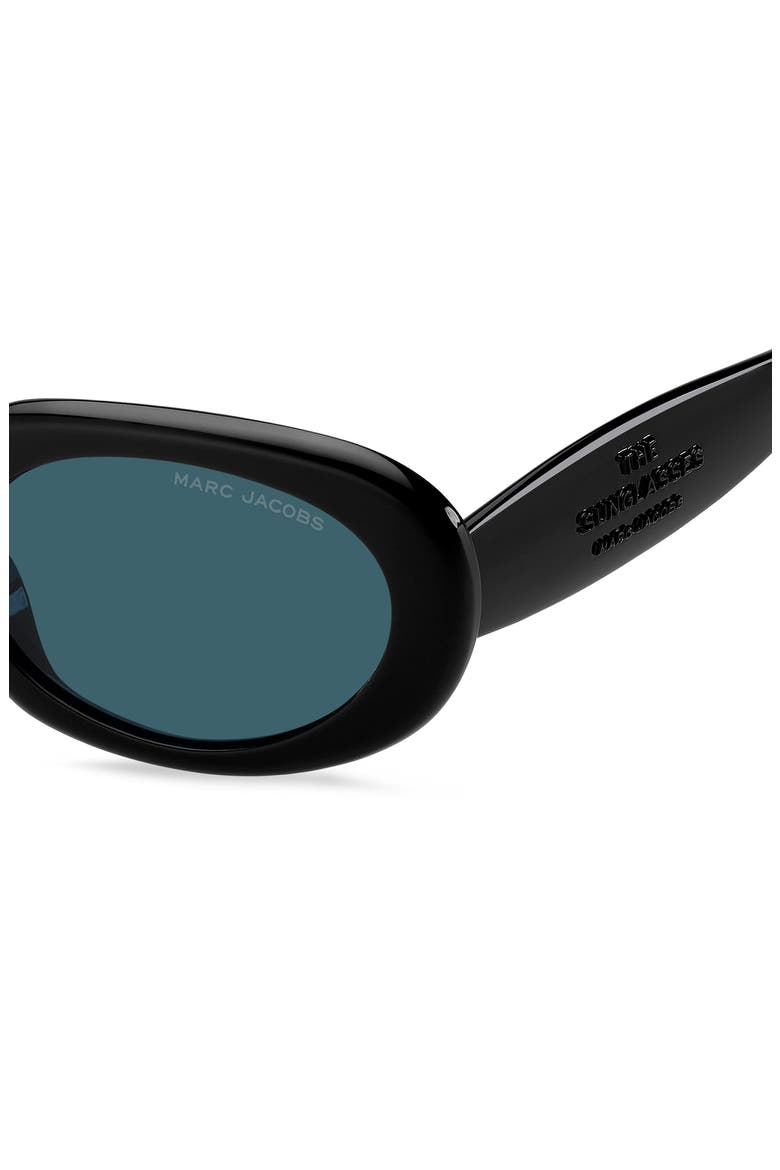 53mm Oval Sunglasses, Alternate, color, BLACK/ BLUE