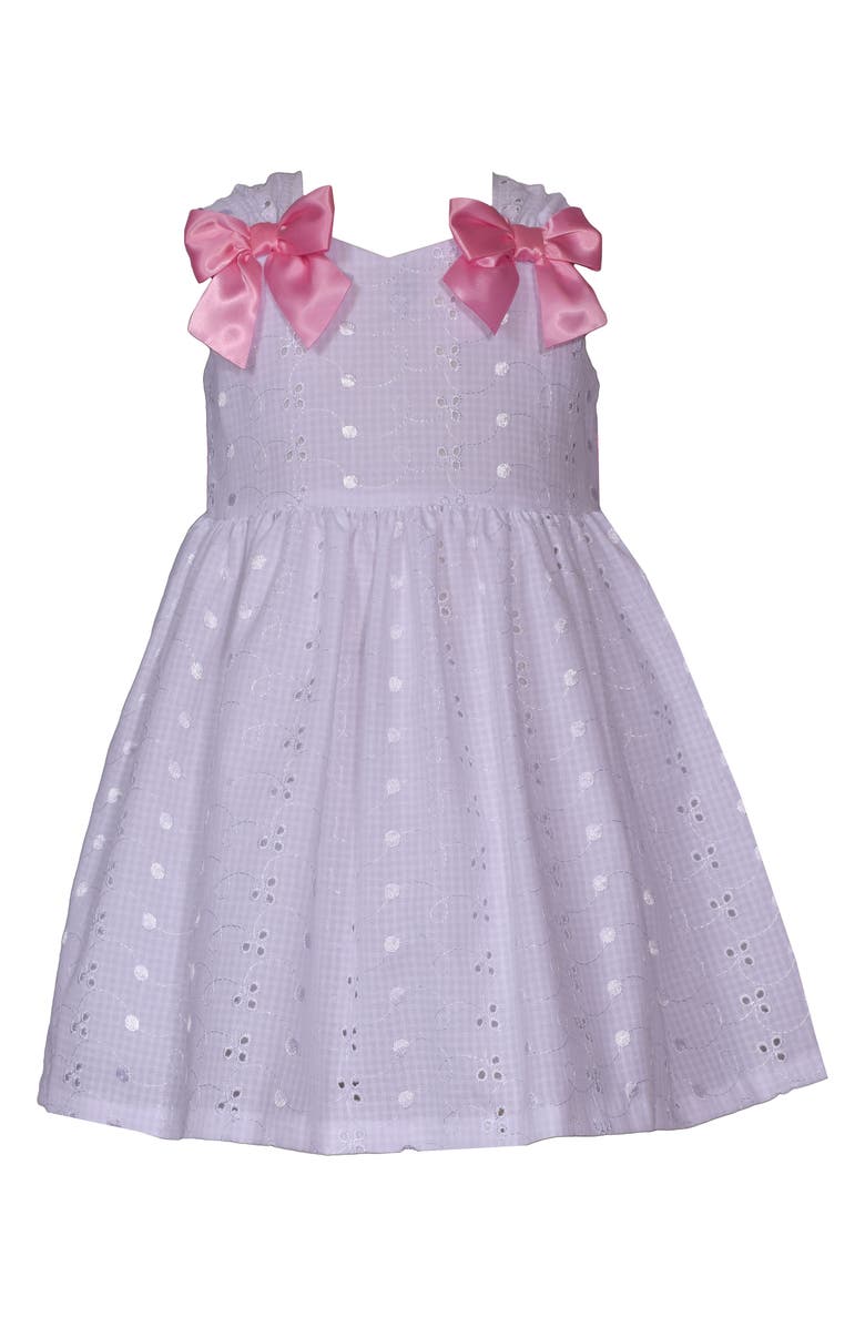 Iris & Ivy Kids' Eyelet Bow Shoulder Dress, Main, color, 