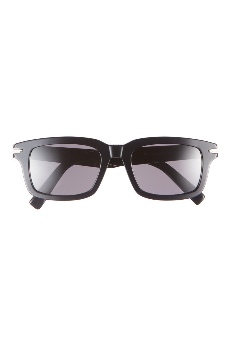 'DiorBlacksuit S16I 52mm Rectangular Sunglasses, Main, color, SHINY BLACK / SMOKE