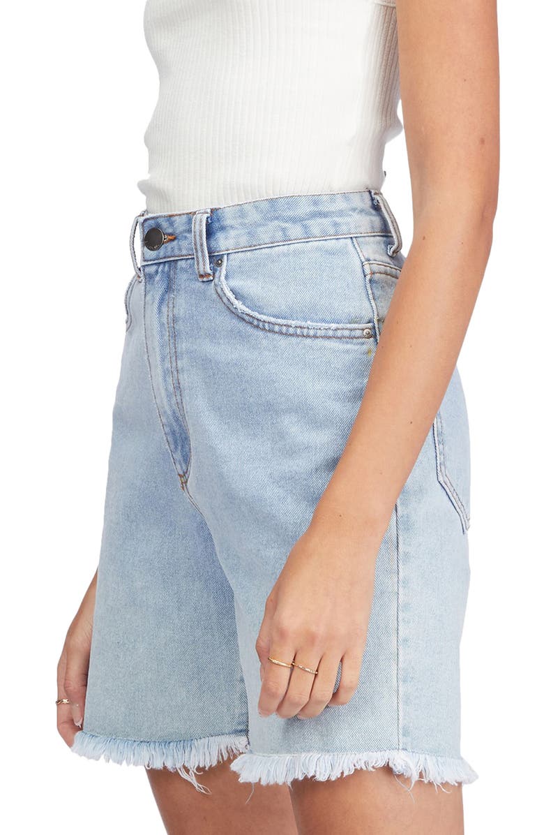Billabong High Waist Long Time Cutoff Denim Shorts, Alternate, color,
