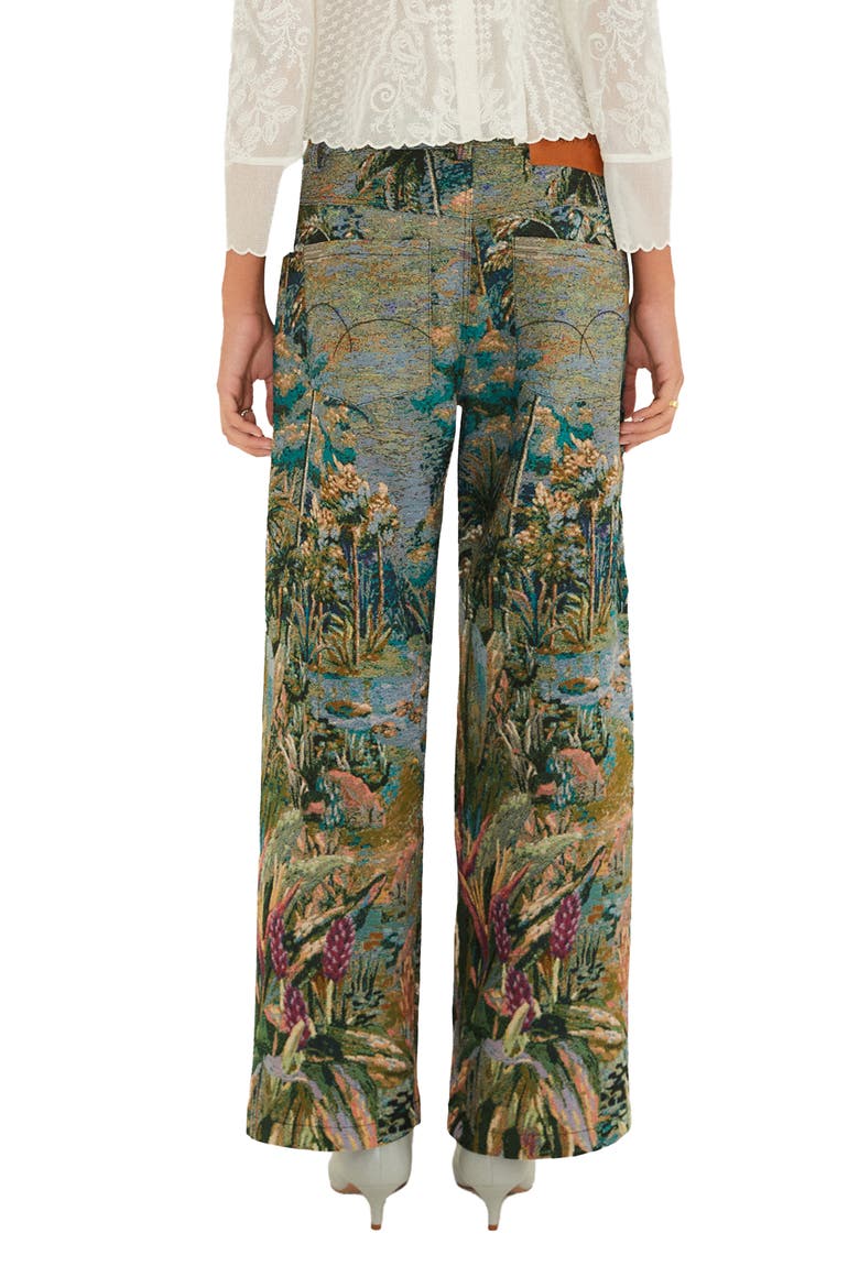 Petricor Jacquard Wide Leg Pants, Alternate, color, GREEN