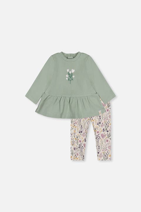 Organic Cotton Heart Peplum Tunic and Legging Set