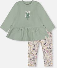 Deux par Deux Organic Cotton Heart Peplum Tunic and Legging Set