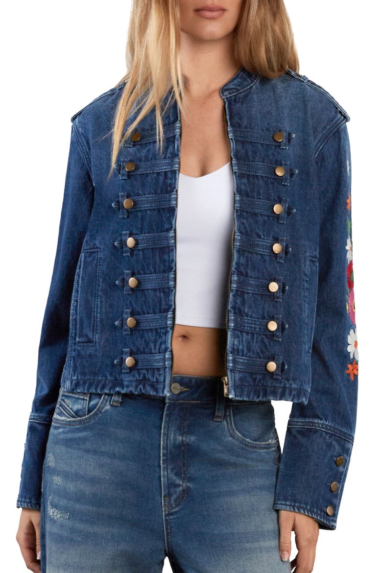 Headliner Embroidered Band Jacket, Main, color, DUSK DENIM