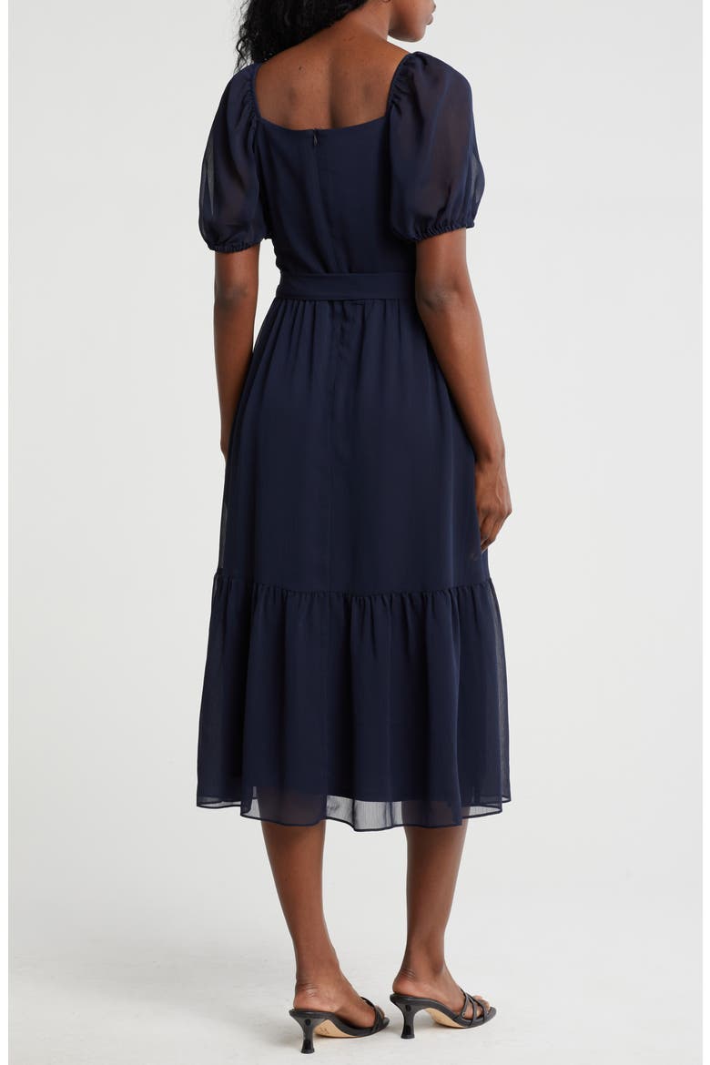 Surplice Midi Dress, Alternate, color, NAVY