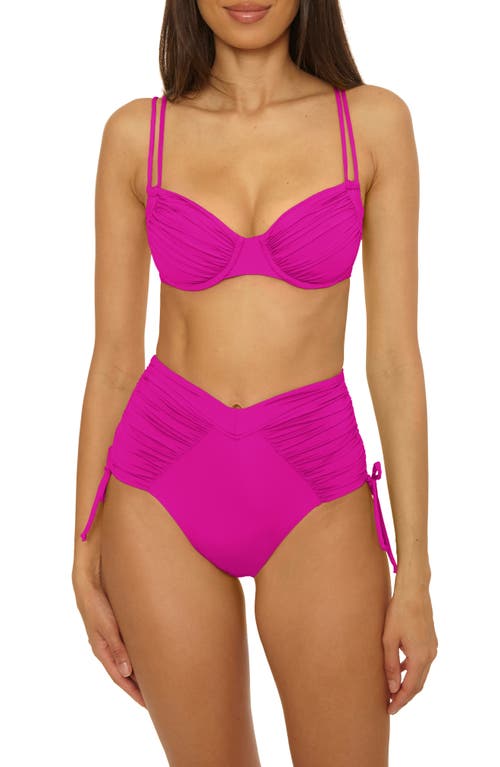 Becca Color Code High Waist Side Tie Bikini Bottoms In Purple