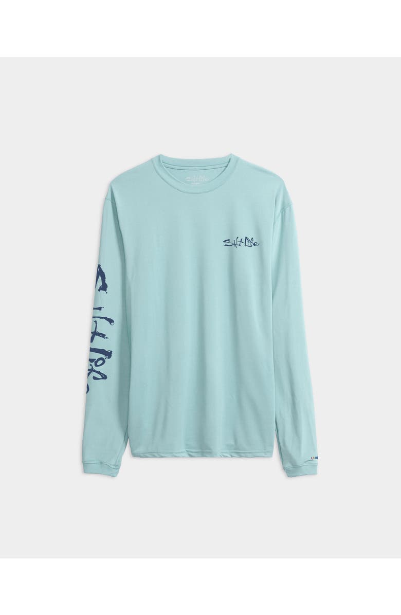 Salt Life Secret Spot Long Sleeve SLX Performance Tee, Main, color, Lt Aruba Heather