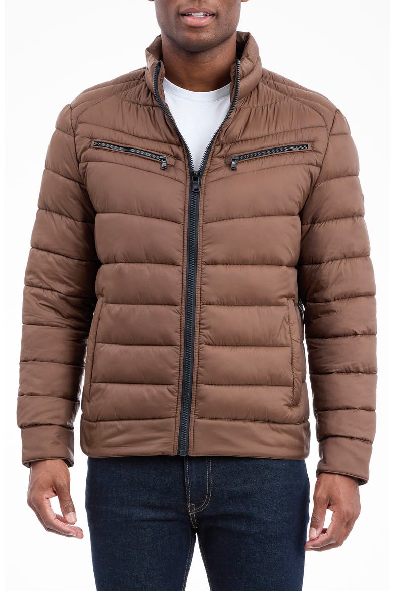 Packable Water Resistant Puffer Jacket, Main, color, MOCHA