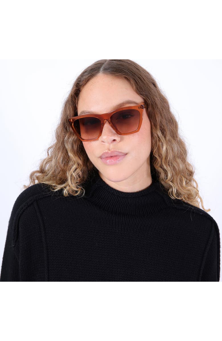 Illesteva Lisbon 57 Sunglasses, Alternate, color, Cider / Brown