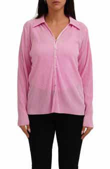 Rib Button-Up Shirt