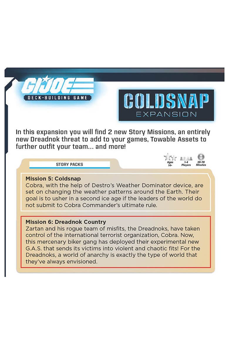 G.I. Joe Deckbuilding Game Coldsnap Expansion, Alternate, color, Multicolored