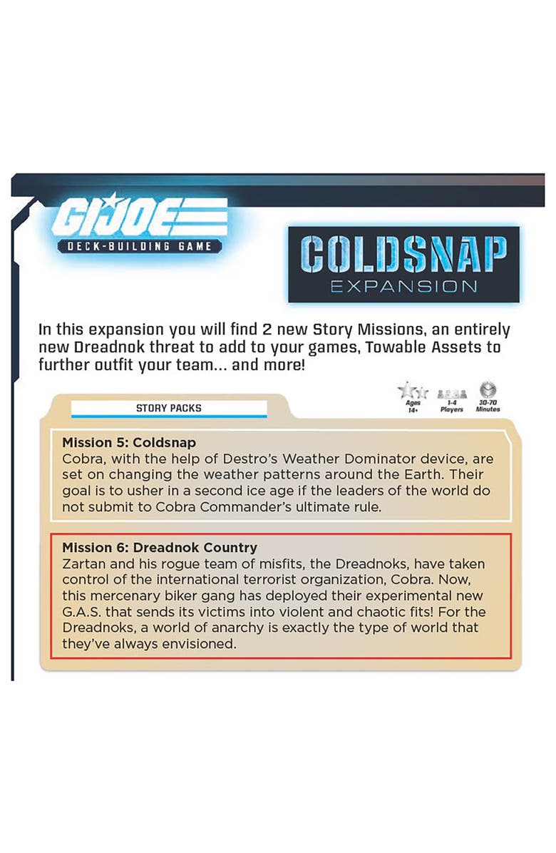 Renegade Game Studios G.I. Joe Deckbuilding Game Coldsnap Expansion, Alternate, color, Multicolored