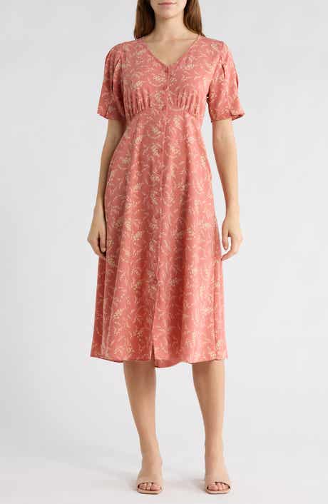 Melrose and Market Short Sleeve Button Front Dress