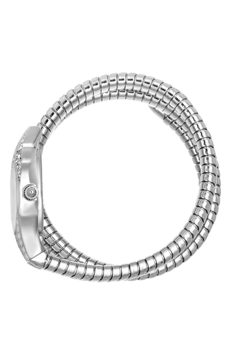 Just Cavalli Snake Bracelet Watch, 22mm x 35mm, Alternate, color, Silver