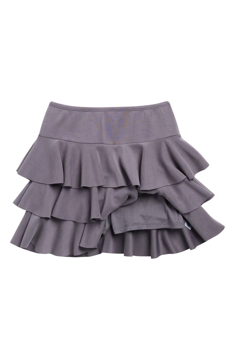 Walking on Sunshine Kids' Cloud Luxe Ruffle Skirt, Alternate, color, Charcoal
