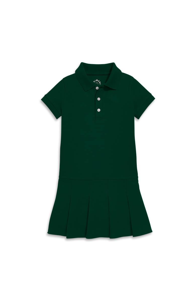 Primary Kids Short Sleeve Pique Polo Dress, Main, color, Ivy