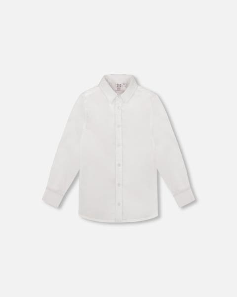 Boy's Long Sleeve Button Down Shirt White