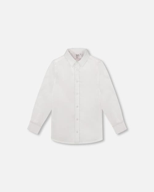 Deux Par Deux Boys' Long Sleeve Button Down Shirt - Little Kid In White